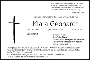 Anzeige von Klara Gebhardt von MGO