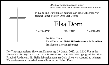 Anzeige von Elsa Dorn von MGO
