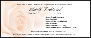 Anzeige von Adolf Tschiedel von MGO