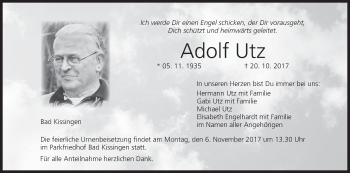 Anzeige von Adolf Utz von MGO