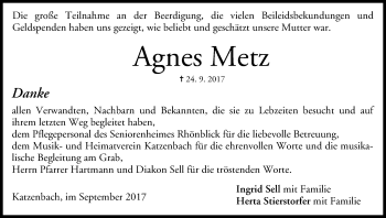 Anzeige von Agnes Metz von MGO
