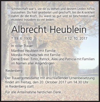 Anzeige von Albrecht Heublein von MGO