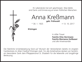 Anzeige von Anna Kreßmann von MGO