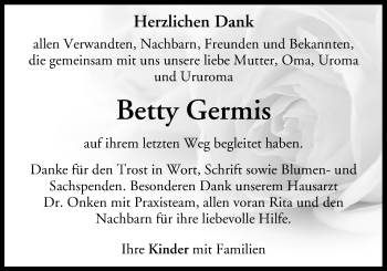 Anzeige von Betty Germis von MGO