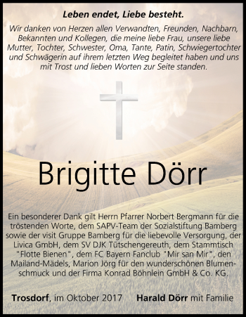 Anzeige von Brigitte Dörr von MGO