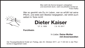 Anzeige von Dieter Kaiser von MGO