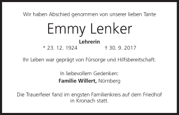 Anzeige von Emmy Lenker von MGO