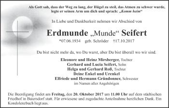 Anzeige von Erdmunde Munde Seifert von MGO