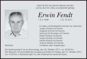 Anzeige von Erwin Fendt von MGO