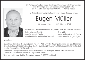 Anzeige von Eugen Müller von MGO