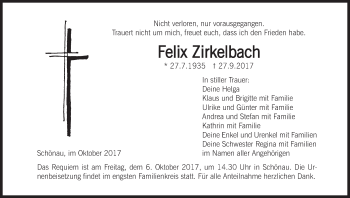 Anzeige von Felix Zirkelbach von MGO