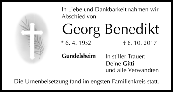 Anzeige von Georg Benedikt von MGO