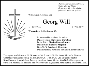 Anzeige von Georg Will von MGO