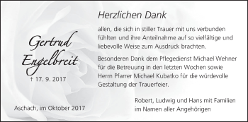 Anzeige von Gertrud Engelbreit von MGO
