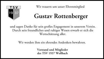 Anzeige von Gustav Rottenberger von MGO