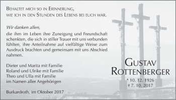 Anzeige von Gustav Rottenberger von MGO