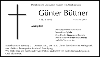 Anzeige von Günter Büttner von MGO