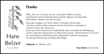 Anzeige von Hans Belzer von MGO