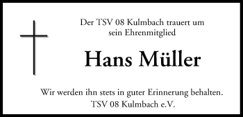 Anzeige von Hans Müller von MGO