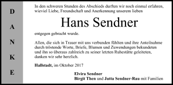 Anzeige von Hans Sendner von MGO