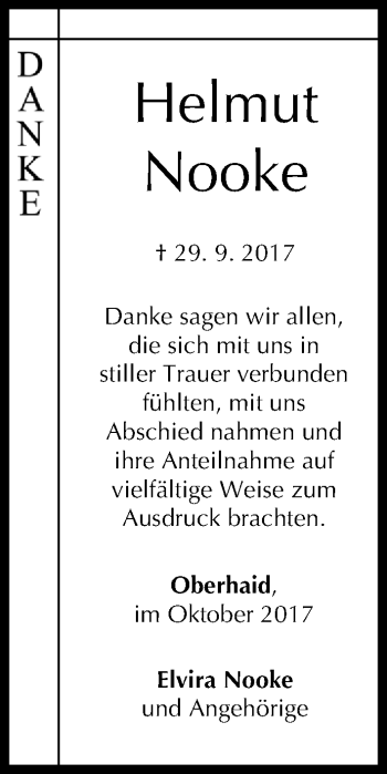 Anzeige von Helmut Nooke von MGO