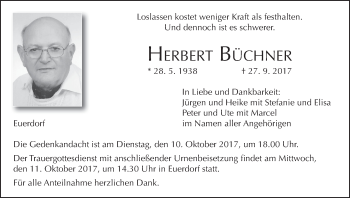 Anzeige von Herbert Büchner von MGO