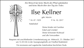 Anzeige von Ilse Kellner von MGO