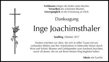 Anzeige von Inge Joachimsthaler von MGO