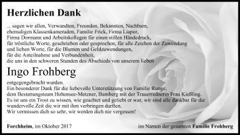 Anzeige von Ingo Frohberg von MGO