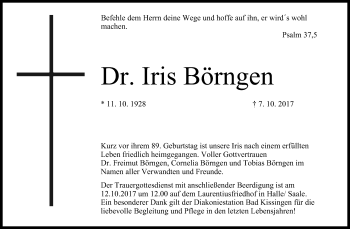 Anzeige von Iris Börngen von MGO
