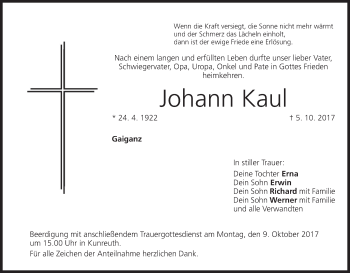 Anzeige von Johann Kaul von MGO