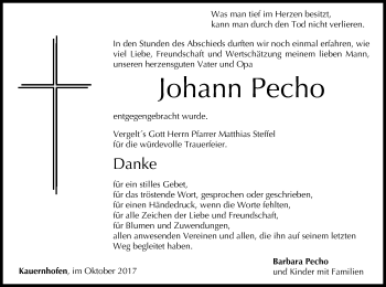 Anzeige von Johann Pecho von MGO