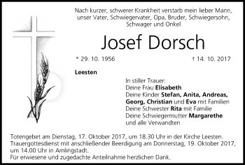 Anzeige von Josef Dorsch von MGO