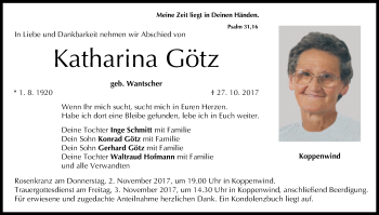 Anzeige von Katharina Götz von MGO
