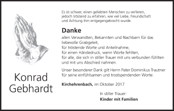 Anzeige von Konrad Gebhardt von MGO