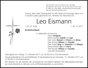 Anzeige von Leo Eismann von MGO