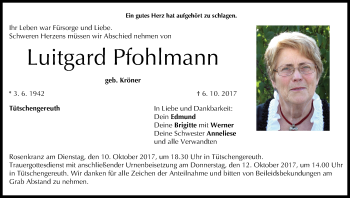 Anzeige von Luitgard Pfohlmann von MGO