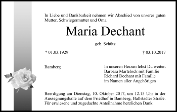 Anzeige von Maria Dechant von MGO