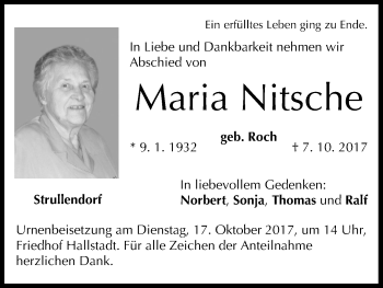 Anzeige von Maria Nitsche von MGO