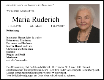 Anzeige von Maria Ruderich von MGO