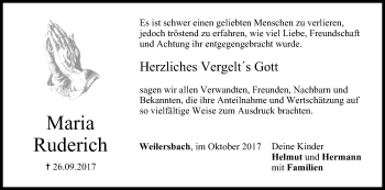 Anzeige von Maria Ruderich von MGO
