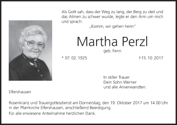 Anzeige von Martha Perzl von MGO