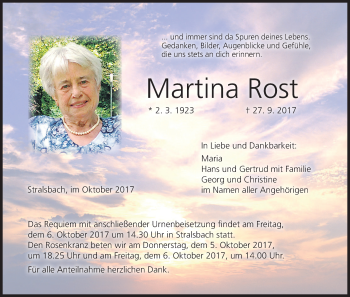 Anzeige von Martina Rost von MGO