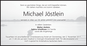 Anzeige von Michael Jöstlein von MGO