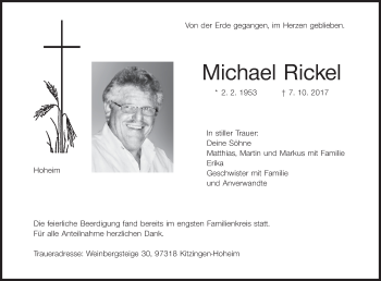 Anzeige von Michael Rickel von MGO