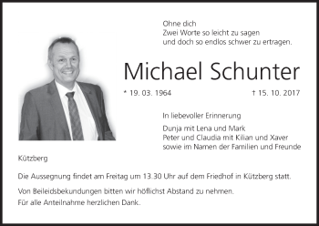 Anzeige von Michael Schunter von MGO