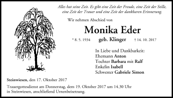 Anzeige von Monika Eder von MGO