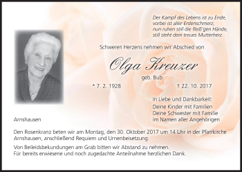 Anzeige von Olga Kreuzer von MGO