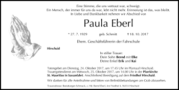 Anzeige von Paula Eberl von MGO