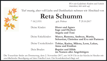 Anzeige von Reta Schumm von MGO